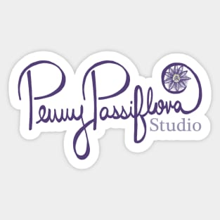 Penny Passiflora Purple Flower Artist Local Business Sticker